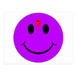 Shot Dead Head Smiley Face Bleeding Bullet Hole Post Card