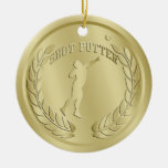 Shot Putter Gold Toned Medal Ornament