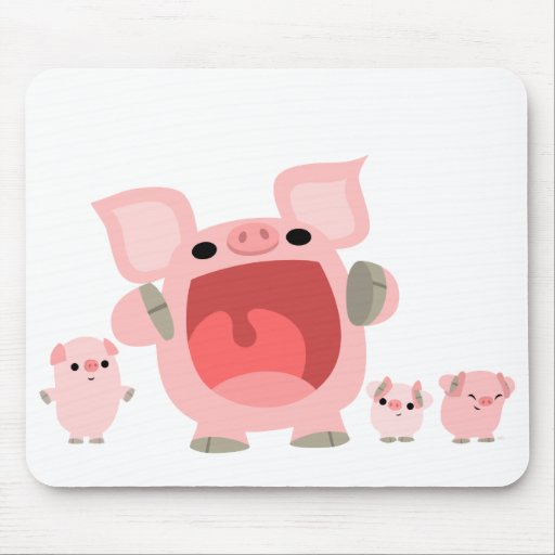 Shouting Cartoon Pigs Mousepad :)