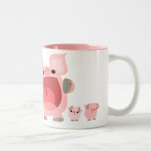 Shouting Cartoon Pigs Mug:)