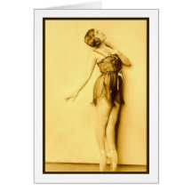 Show Girl Risque French Dancer Greeting Card