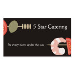 Shrimp appetizer kebab catering business cards business cards