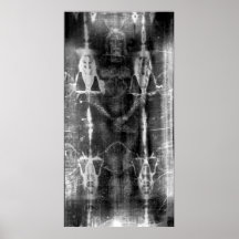 Shroud of Turin, Frontal View Negative Poster