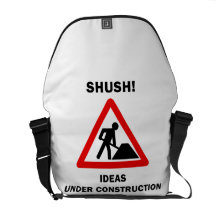 Shush! Ideas Under Construction (Warning Sign) Commuter Bags