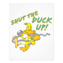 shut the duck up duct tape duck toon personalized announcement