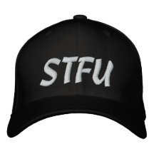Shut the F*ck Up 1337 Baseball hat White on White Baseball Cap