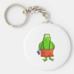 Shy Boy Frog with Flowers Key Chain