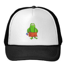 Shy Boy Frog with Flowers Trucker Hat