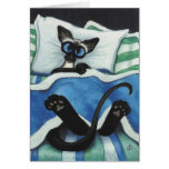 Siamese Cat by BiHrle Blank Card