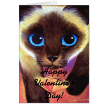 Siamese Cat Happy Valentine's Day! Greeting Card