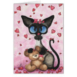 Siamese Cat Valentine Be Mine Bear by BiHrLe Card