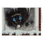 Siamese Winter Snow Cat by BiHrLe Card