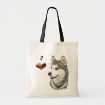 Siberian Husky Dog Art Bag