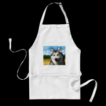Siberian Husky Dog Art - Solar aprons
