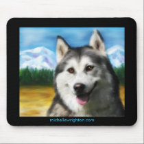 Siberian Husky Dog Art - Solar mousepads