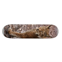 siberian lynx 023 Skateboard