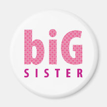 SIBLINGS COLLECTION - big sister {pink} Refrigerator Magnet