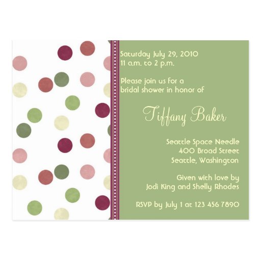 Sierra Bridal Shower Invitation Post Cards