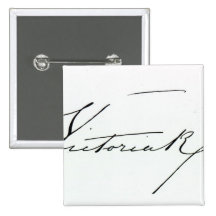 Signature of Queen Victoria (pen and ink on paper Buttons
