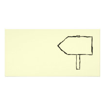 Signpost Arrow. Black and Cream. Customised Photo Card