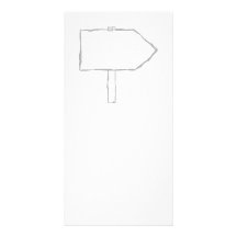 Signpost Arrow. Grey and White. Custom Photo Card