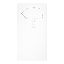 Signpost Arrow. Grey and White. Customised Photo Card