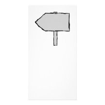 Signpost Arrow. Grey, Black and White. Picture Card