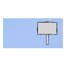 Signpost Notice Illustration. Blue. Photo Greeting Card