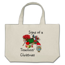 Signs of Teacher Christmas Bag