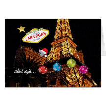silent night Christmas In Las Vegas Card