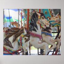 Silent Prancers Carousel Horses Photography Poster