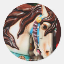 Silent Steed Carousel Horse Photo Sticker Label