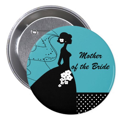 Silhouette Bride Mother of the Bride Button / Pin