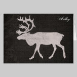 Silhouette Buck Map Personalised Notecard cards
