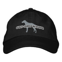 Silhouette Curly Coated Retriever Embroidered Hat