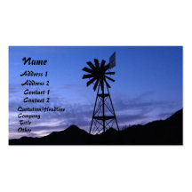silhouette of a windmill business card template