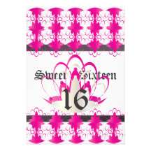 Silhouette Tiara Filigree Sweet Sixteen -Cust, Custom Invites