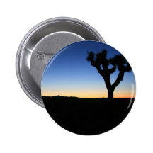 Silhouetted Joshua Tree Pinback Buttons