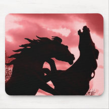 Silhouetted Stallion Design Mouse Pad