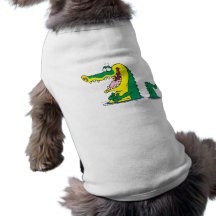 silly alligator crocodile cartoon character doggie t shirt