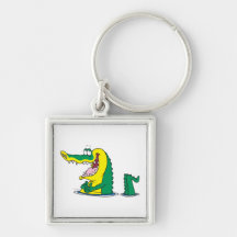 silly alligator crocodile cartoon character keychains