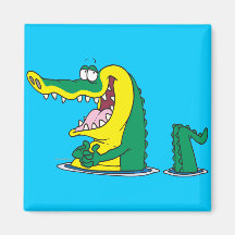 silly alligator crocodile cartoon character magnets