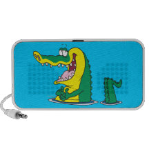 silly alligator crocodile cartoon character mini speaker