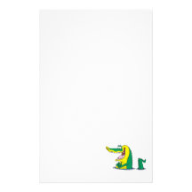 silly alligator crocodile cartoon character stationery paper