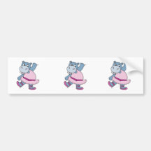 silly ballerina hippo bumper sticker