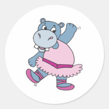 silly ballerina hippo stickers