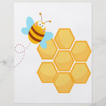 silly bee and beehive honey comb flyer design