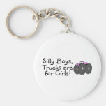 Silly Boys Trucks Are For Girls Pink Keychains