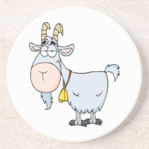 silly cartoon billy goat coasters