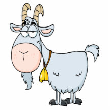 silly cartoon billy goat photo sculpture